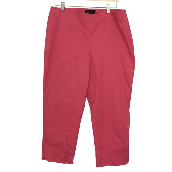 TALBOTS pink cropped chino pants side zipper Sz 14 - Picture 1 of 9